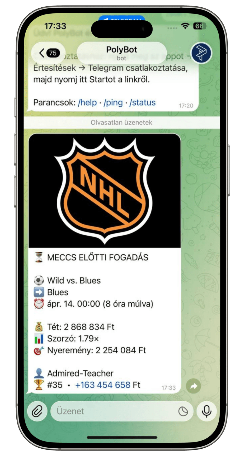 Telegram értesítés